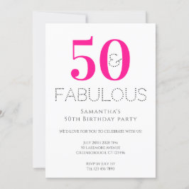 50歳の誕生日 50歳でとっても素敵な ホットピンクパーティー 招待状