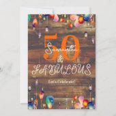 50歳の誕生日 50歳でも素敵 ライト ラスティック 招待状 (裏面)