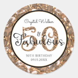 50歳の誕生日 50歳にして最高に素敵 おしゃれなオーダーメイド ラウンドシール