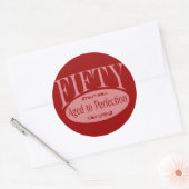 50歳の誕生日、50歳 – 完璧な年齢 ラウンドシール (封筒)