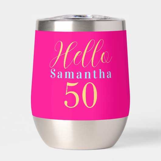 50歳の誕生日 Hello 50 ホットピンクパーティー (正面)