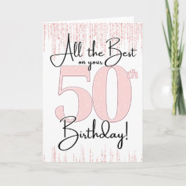 50歳の誕生日 Pretty in Pink カード