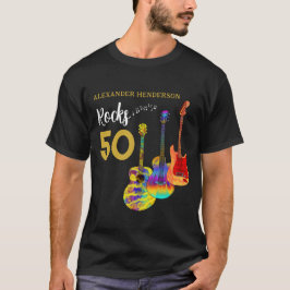 50歳の誕生日Add Name Rocks 50 Tシャツ
