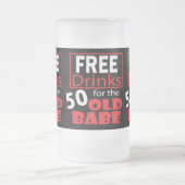 50歳の誕生日Babeのための無料ドリンク フロストグラスビールジョッキ (中央)