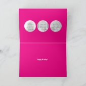 50歳の誕生日FIVE OH！フォトピンクのレトロ カード (内部)