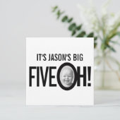 50歳の誕生日FIVE OH！フォトモノ白黒 招待状 (スタンド正面)