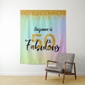 50歳の輝かしいパーティー ゴールドの写真用背景ボード タペストリー (インサイチュ)