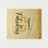 50歳の輝かしいパーティー ゴールドの写真用背景ボード タペストリー (正面(横))