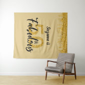 50歳の輝かしいパーティー ゴールドの写真用背景ボード タペストリー (インサイチュ(横))