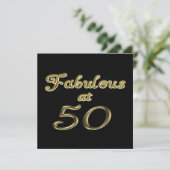 50歳の輝かしい節目 50年の歴史を誇るゴールド タイポグラフィー 50歳 招待状 (スタンド正面)