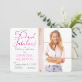 50歳の輝き | 50歳の誕生日エレガントフォト 招待状 (スタンド正面)