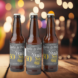 50歳の面白い誕生日スクリプトお祝いとビール ビールラベル