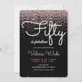 50歳は素晴らしいピンクの誕生パーティー 招待状 (正面)