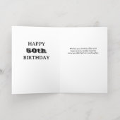 50歳またはその他の年齢のお誕生日おめでとう 24枚の写真コラージュ ゴールド 箔グリーティングカード (内側レイダウン)