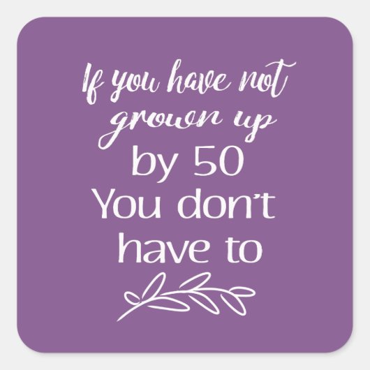 50歳までに成長した女性による50誕生日の贈り物|過去記事 スクエアシール (正面)