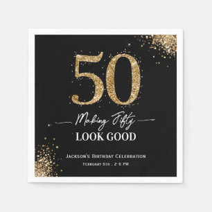 50歳をステキに祝おう お誕生日おめでとう スタンダードカクテルナプキン