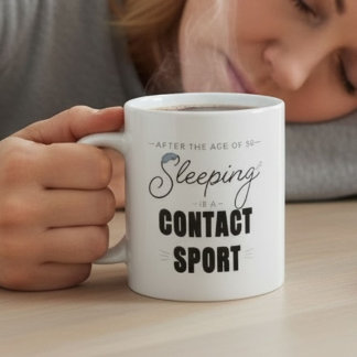 50歳を過ぎると眠るのはコンタクトスポーツ コーヒーマグカップ