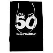 50歳アイボール文字誕生日抱き枕 ミディアムペーパーバッグ (正面)