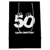 50歳アイボール文字誕生日抱き枕 ミディアムペーパーバッグ (裏面)