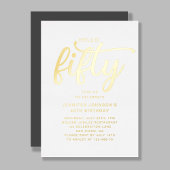 50歳エレガントと素晴らしい50番目の誕生日金ゴールド 箔招待状