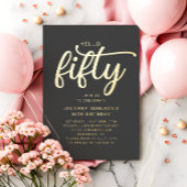 50歳エレガントと素晴らしい50誕生日 箔招待状