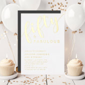 50歳エレガントと素晴らしい50誕生日 箔招待状