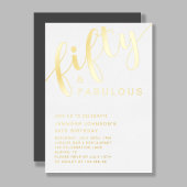 50歳エレガントと素晴らしい50誕生日 箔招待状