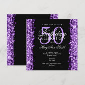 50歳エレガントの誕生日パーティーがキラキラと輝く 招待状 (正面/裏面)