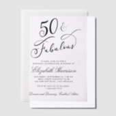 50歳エレガントの誕生日パーティー ベラム紙招待状 (オフセット)