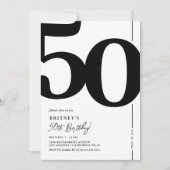 50歳エレガントの誕生日パーティー 招待状 (正面)