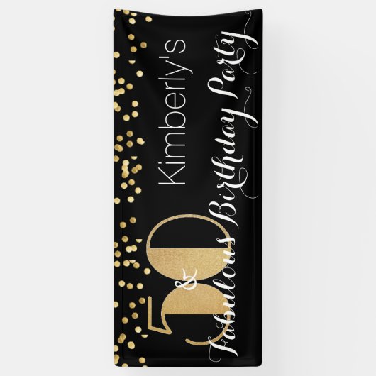 50歳エレガントの誕生日パーティー 横断幕 (縦)