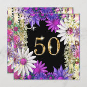 50歳エレガントフローラ婚約 招待状 (正面/裏面)