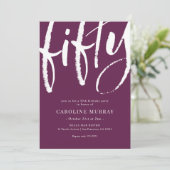 50歳エレガントモダン誕生日パーティーの招待状 招待状 (スタンド正面)