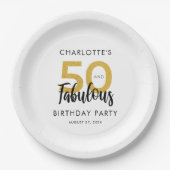 50歳エレガント誕生日パーティーカスタム ペーパープレート (正面)