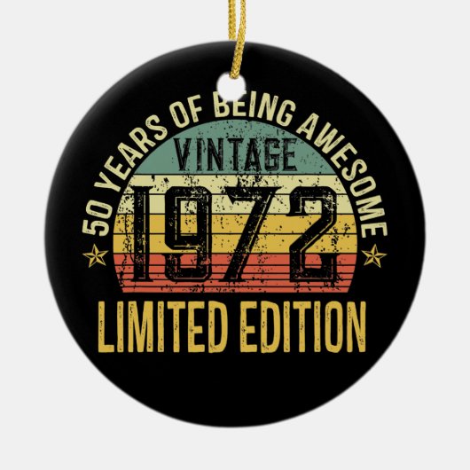 50歳ギフトヴィンテージ1972限定版 セラミックオーナメント (正面)