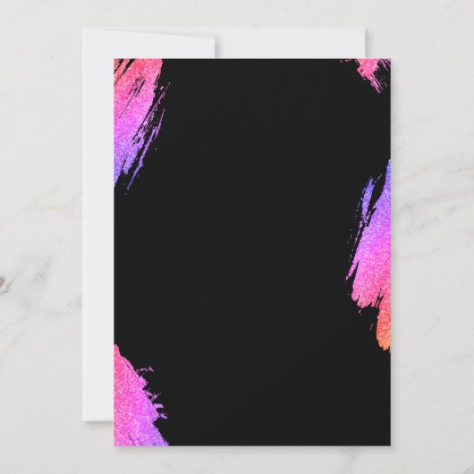 50歳ネオンピンクグリッターパーティの招待状 招待状 (裏面)