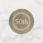 50歳パーソナライズされたの誕生日にセピアブラウングレー コンフェッティ (スモール正面)