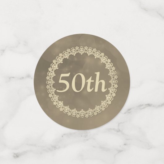 50歳パーソナライズされたの誕生日にセピアブラウングレー コンフェッティ (スモール正面)