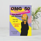 50歳パーソナライズされたの誕生日パーティーカスタム 招待状 (スタンド正面)