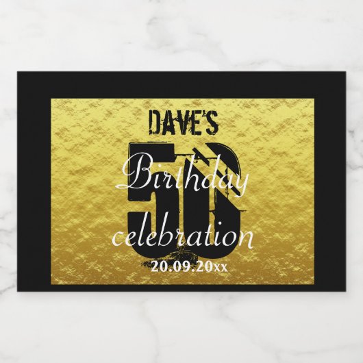 50歳パーソナライズされた誕生日パーティーのミニリカーのお願い リキュールボトルラベル (シングルラベル)