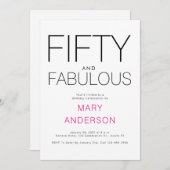 50歳ミニマルの誕生日パーティー 招待状 (正面/裏面)