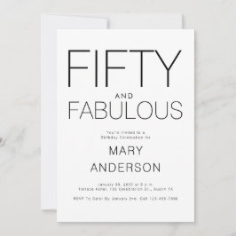 50歳ミニマルの誕生日パーティー 招待状