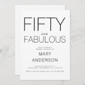 50歳ミニマルの誕生日パーティー 招待状 (正面/裏面)