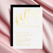 50歳モダンと素晴らしい50番目の誕生日金ゴールド 箔招待状