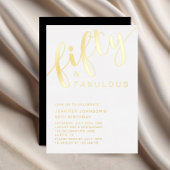 50歳モダンと素晴らしい50番目の誕生日金ゴールド 箔招待状