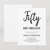 50歳モダンと素晴らしい50誕生日 インビテーションポストカード (正面/裏面)