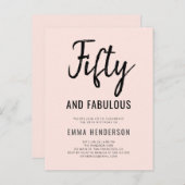 50歳モダンと素晴らしい50誕生日 インビテーションポストカード (正面/裏面)