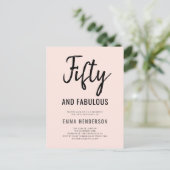 50歳モダンと素晴らしい50誕生日 インビテーションポストカード (スタンド正面)