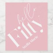 50歳モダンのシンプルガーリー誕生日 ワインラベル (シングルラベル)