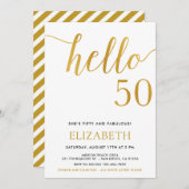 50歳モダンの誕生日こんにちは50歳の誕生日 招待状 (正面/裏面)